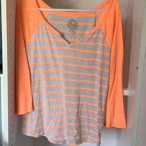 Neon Orange Striped Shirt